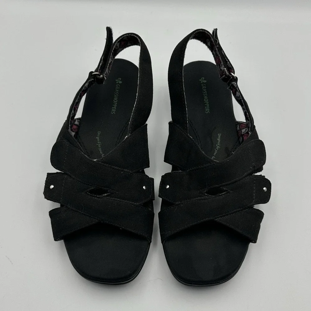 GRASSHOPPER Beachfront Womens Sandals Sz 8.5M Pre-owned‎ Black